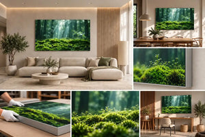 Mossbild Wohnzimmer gedruckt