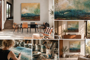 Kunst für Wohnräume, Künstlerinn beim Malen