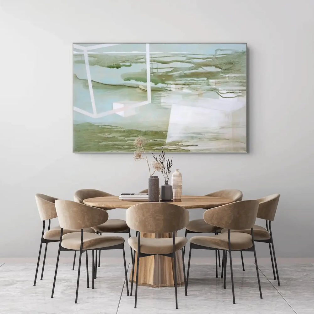 Akustikbild mit Kunst in Esszimmer