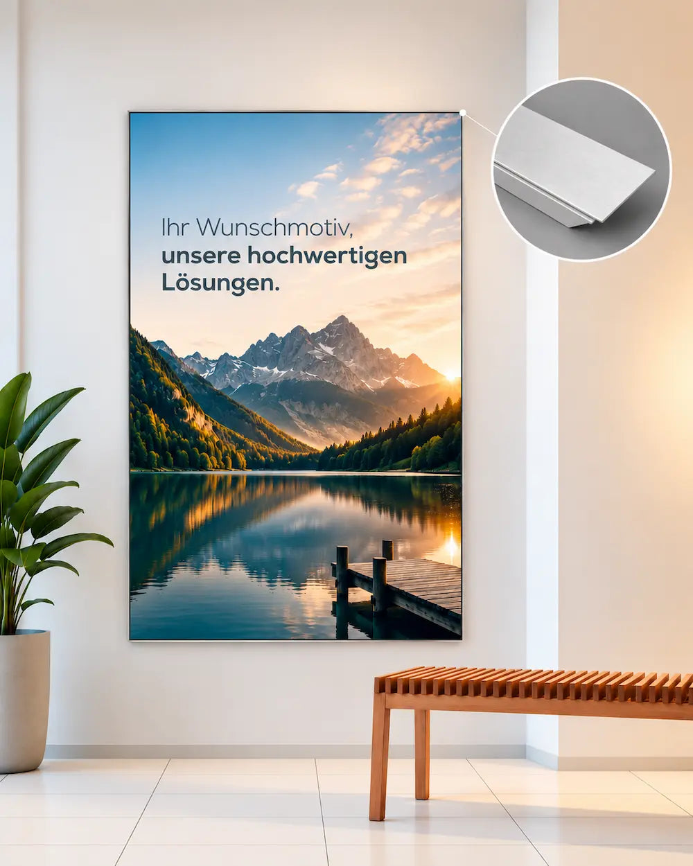 Akustikbild mit eigenem Motiv und silbernem Rahmen