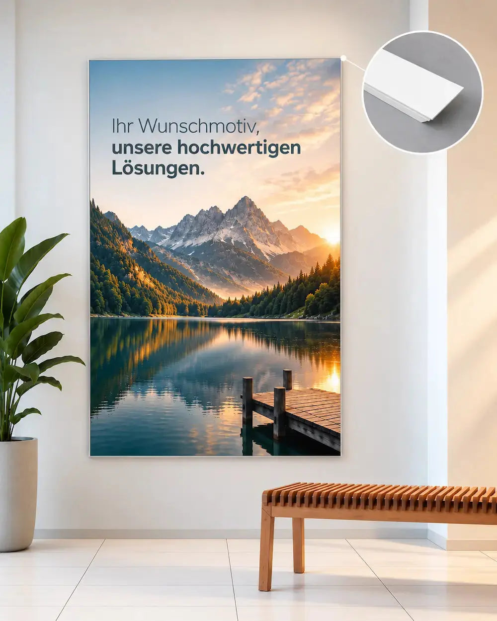 Akustikbild weisser Rahmen mit eigenem Motiv vom Kunde